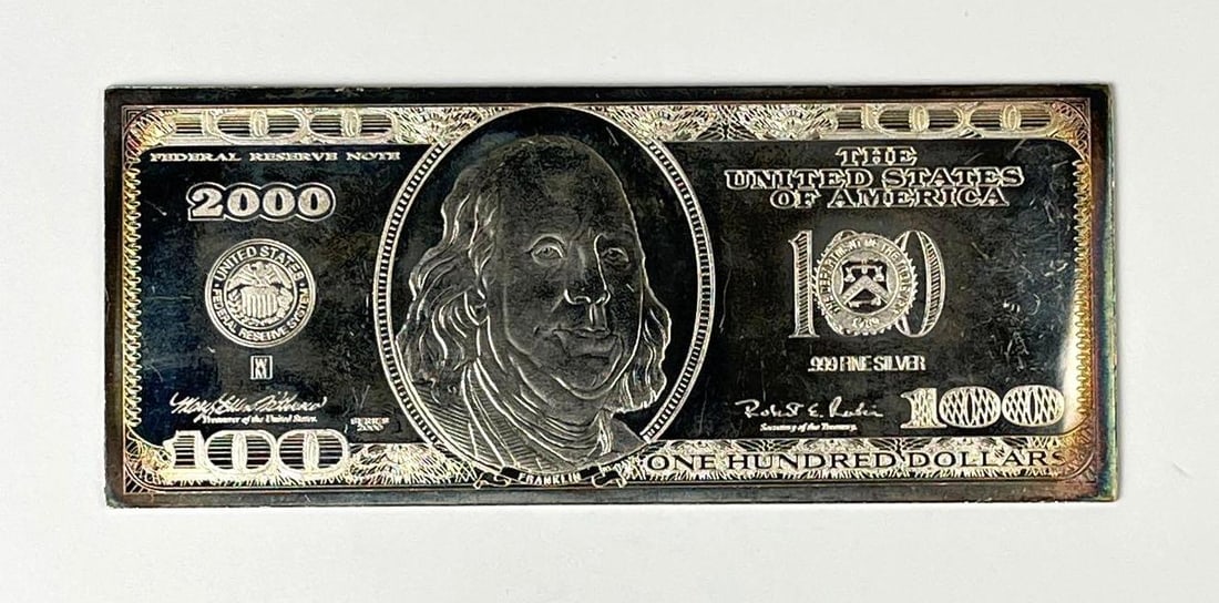 2000 The Washington Mint $100 4 oz .999 Silver Proof Certificate (1 of 2)