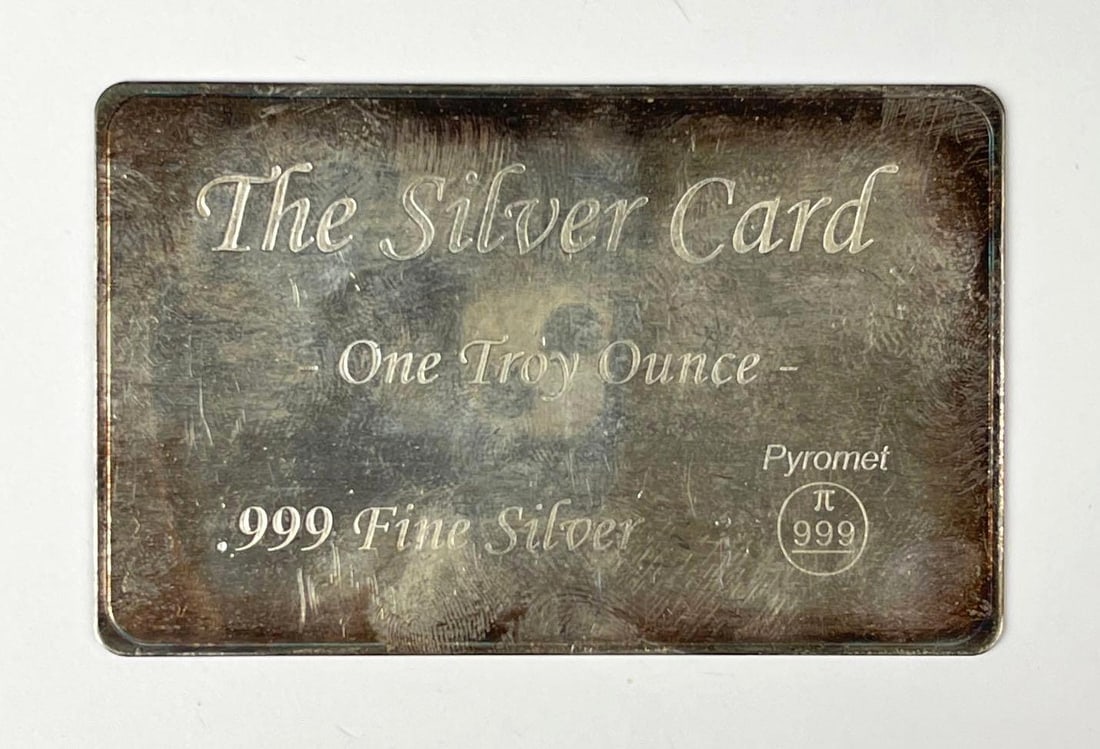 Pyromet The Silver Card 1 oz .999 Fine Silver Ingot/ Bar: Pyromet The Silver Card 1 oz .999 Fine Silver Ingot/ Bar