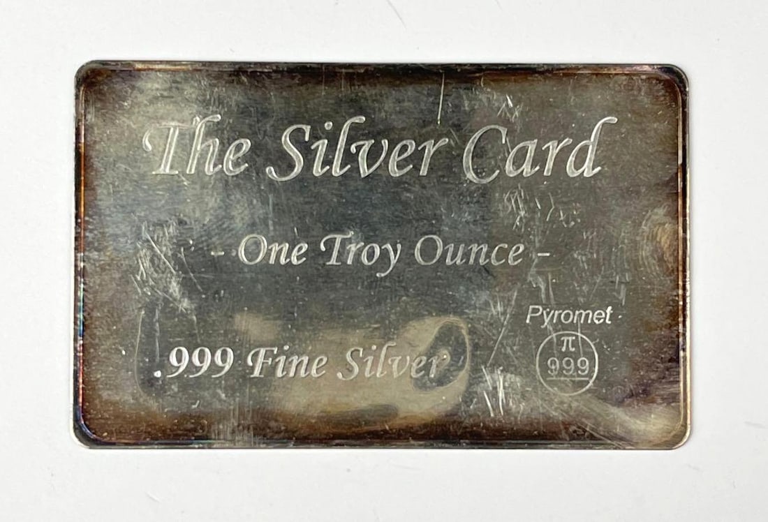 Pyromet The Silver Card 1 oz .999 Fine Silver Ingot/ Bar: Pyromet The Silver Card 1 oz .999 Fine Silver Ingot/ Bar