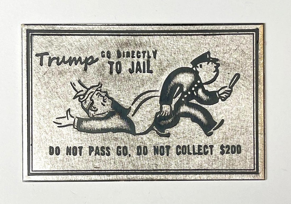 Monopoly Trump Go Directly to Jail 1 oz .999 Fine Silver Ingot/ Bar: Monopoly Trump Go Directly to Jail 1 oz .999 Fine Silver Ingot/ Bar