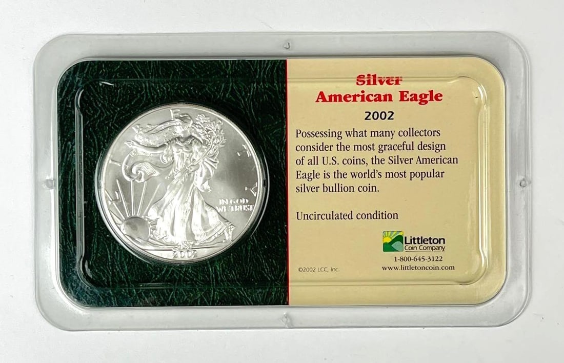 2002 US $1 American Silver Dollar 1 oz Fine Silver Coin: 2002 US $1 American Silver Dollar 1 oz Fine Silver Coin