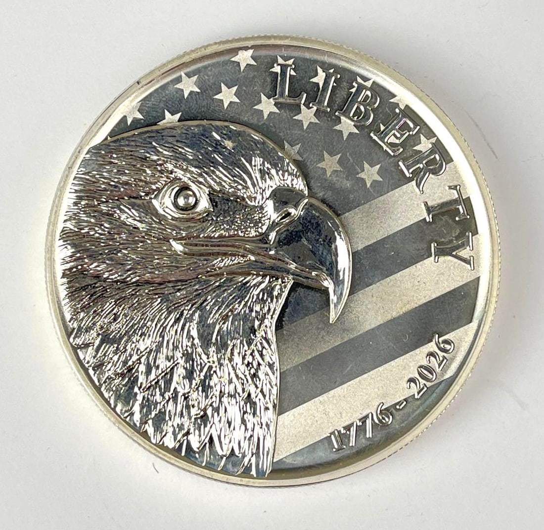 2026 Sunshine Minting Liberty Eagle America 250th 10 oz 999 Fine Silver Round: 2026 Sunshine Minting Liberty Eagle America 250th 10 oz 999 Fine Silver Round