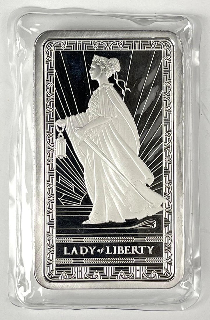 PAMP Suisse Lady of Liberty 10 oz 999.0 Fine Silver Ingot/ Bar (1 of 2)