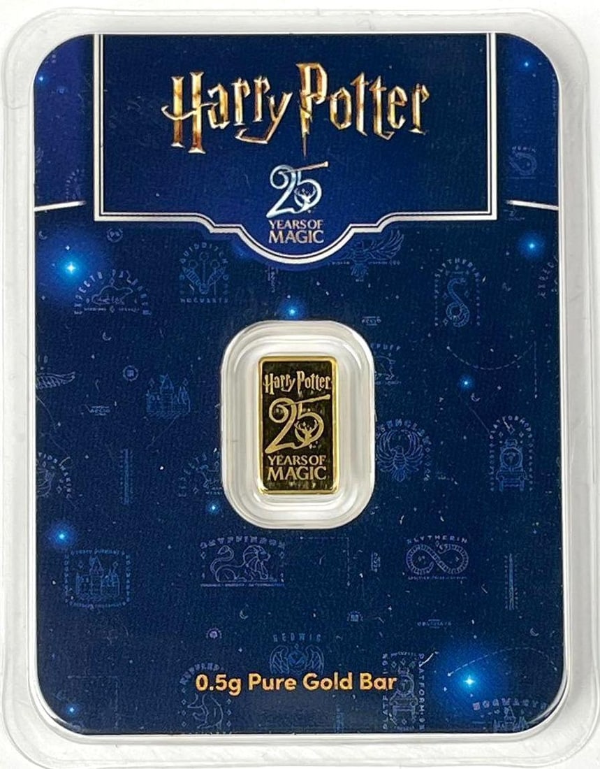 WB Harry Potter 25th Anniversary 0.5 Grams 999.9 Fine Gold Ingot/ Bar (1 of 2)
