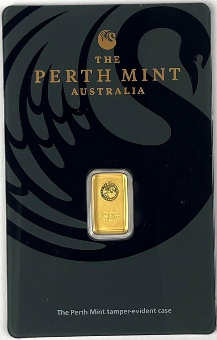 The Perth Mint 1 Gram 99.99 Fine Gold Ingot/ Bar: The Perth Mint 1 Gram 99.99 Fine Gold Ingot/ Bar
