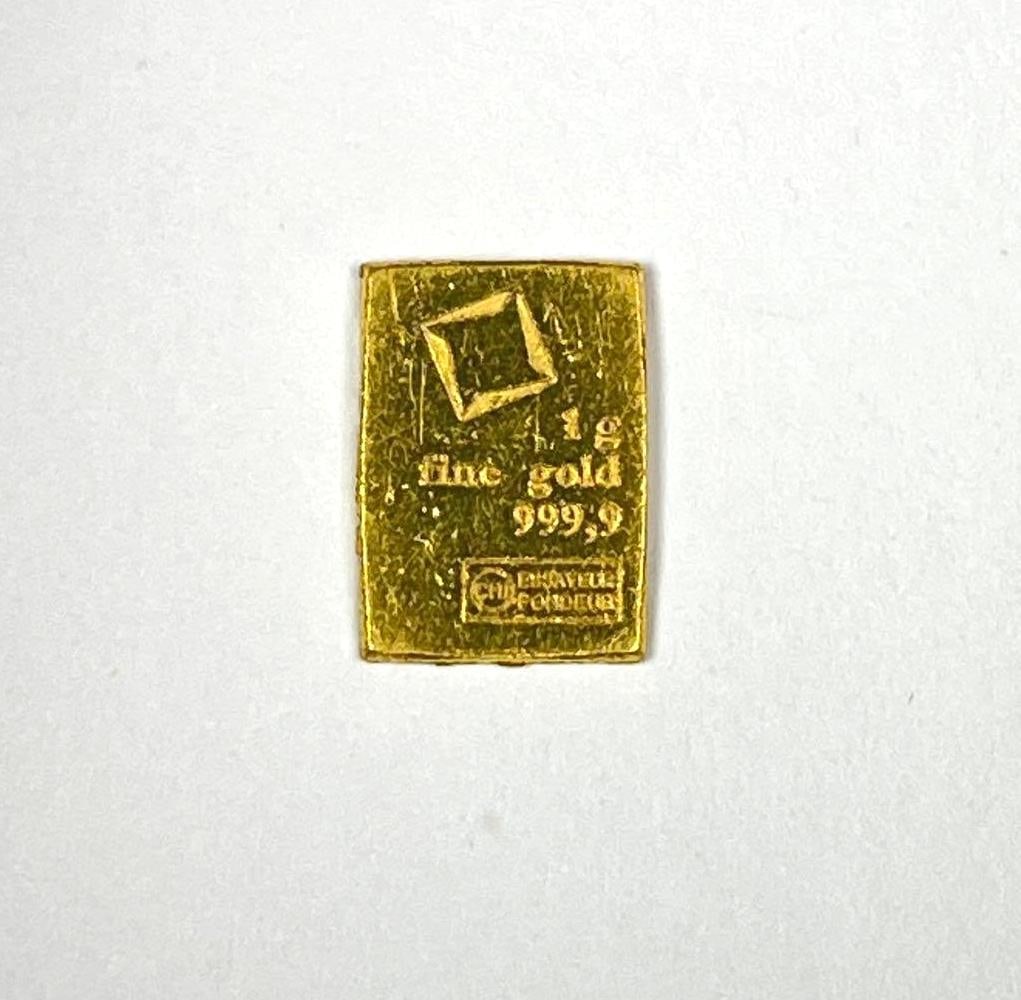 Essayeur Fondeur 1 Gram 999.9 Fine Gold Ingot/ Bar: Essayeur Fondeur 1 Gram 999.9 Fine Gold Ingot/ Bar