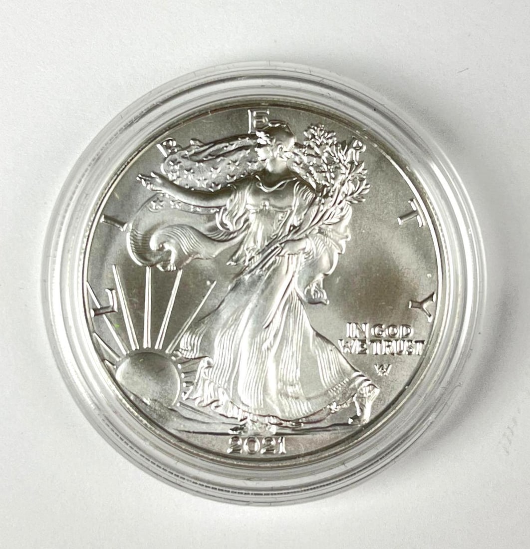 2021 US $1 American Silver Eagle 1 oz Fine Silver Coin (1 of 2)