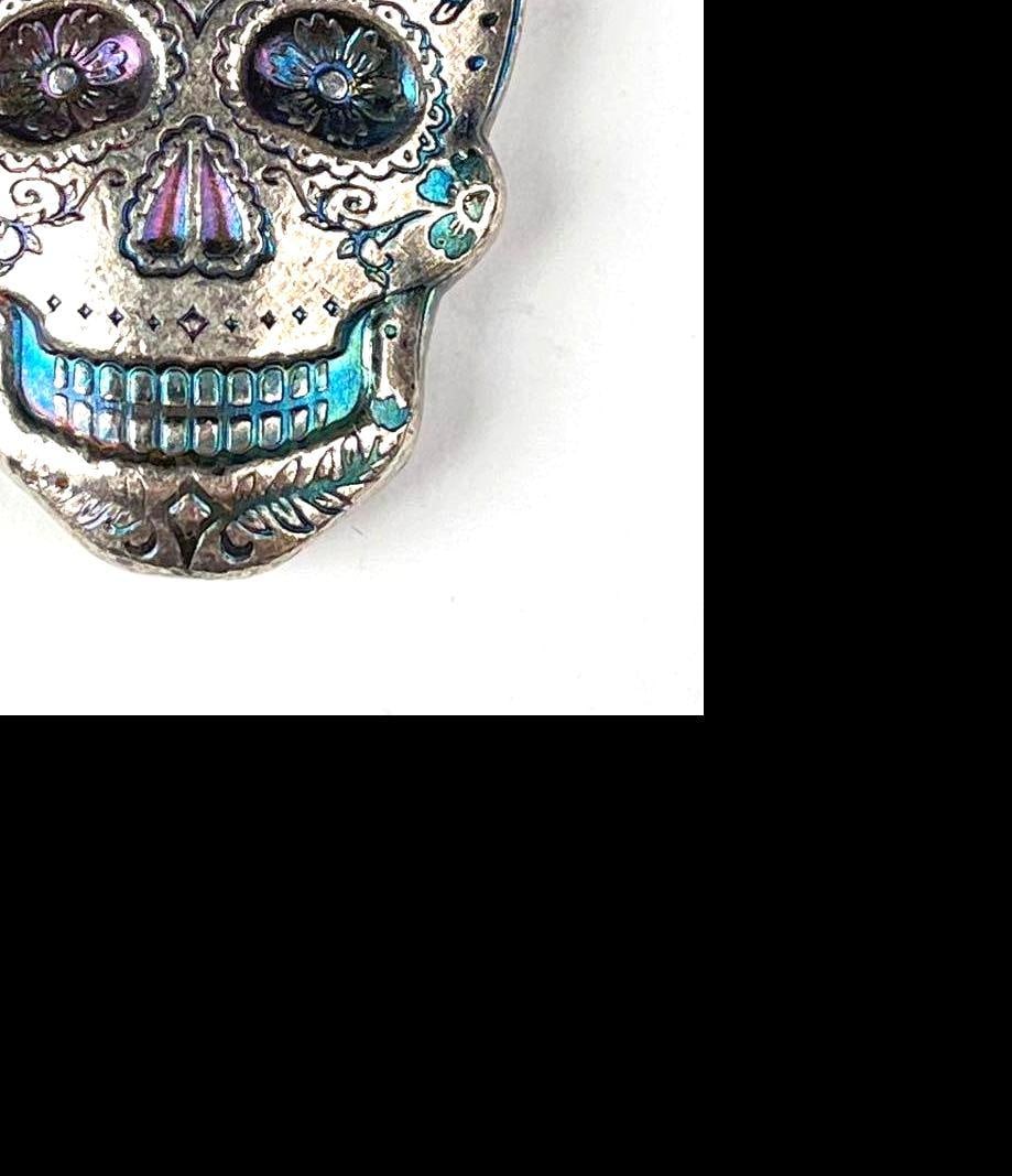 Monarch Precious Metals Hand Poured Sugar Skull 2 oz 999 Fine Silver Ingot/ Bar: Monarch Precious Metals Hand Poured Sugar Skull 2 oz 999 Fine Silver Ingot/ Bar