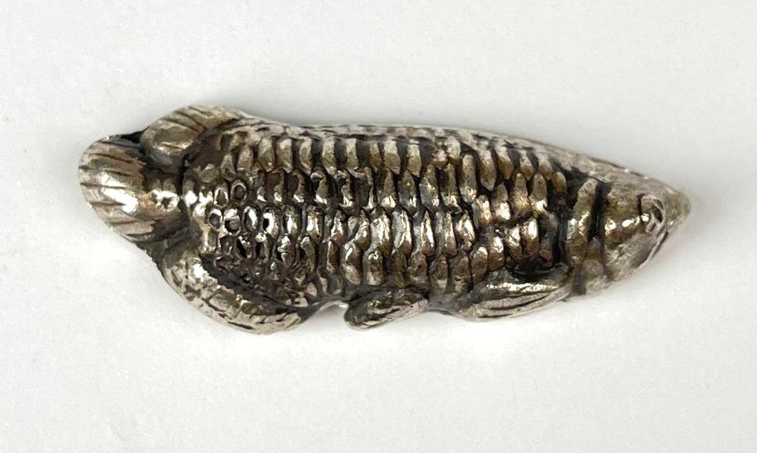 MK Barz Hand Poured Carp Fish 1 oz .999 Fine Silver Ingot/ Bar (1 of 2)