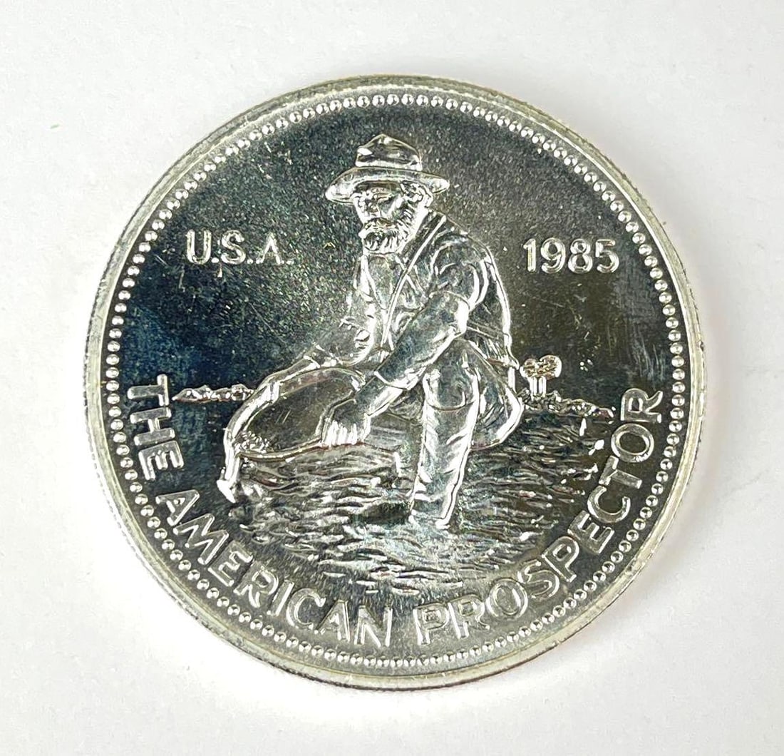 1985 Engelhard Prospector 1 oz 999 Fine Silver Round: 1985 Engelhard Prospector 1 oz 999 Fine Silver Round