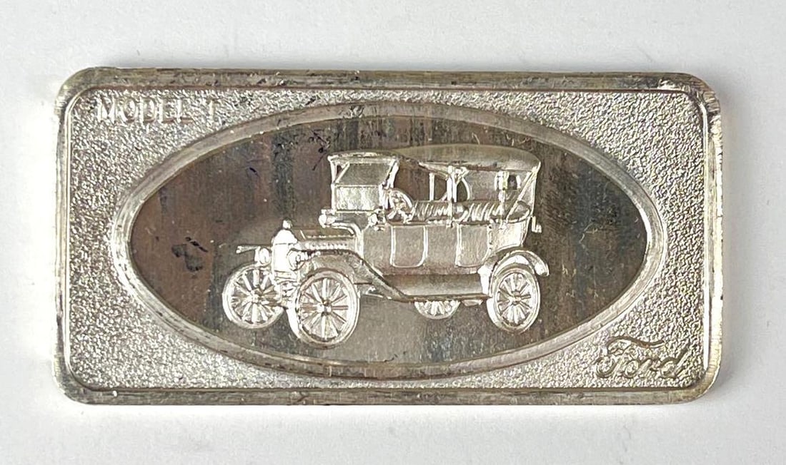 1973 Patrick Mint Model T Ford 1 oz .999 Fine Silver Ingot/ Bar (1 of 2)
