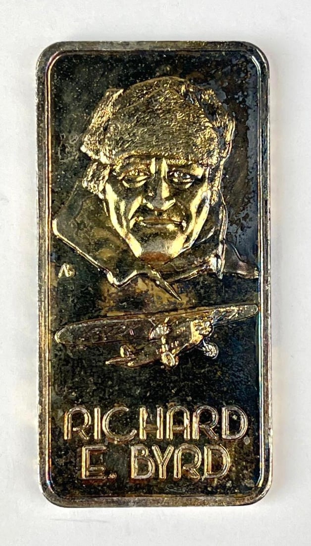 The Hamilton Mint Our Greatest Americans Richard E Byrd 1 oz .999 Fine Silver Ingot/ Bar: The Hamilton Mint Our Greatest Americans Richard E Byrd 1 oz .999 Fine Silver Ingot/ Bar