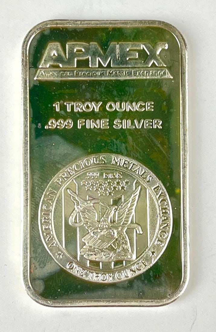 AMPEX Eagle 1 oz .999 Fine Silver Ingot/ Bar: AMPEX Eagle 1 oz .999 Fine Silver Ingot/ Bar