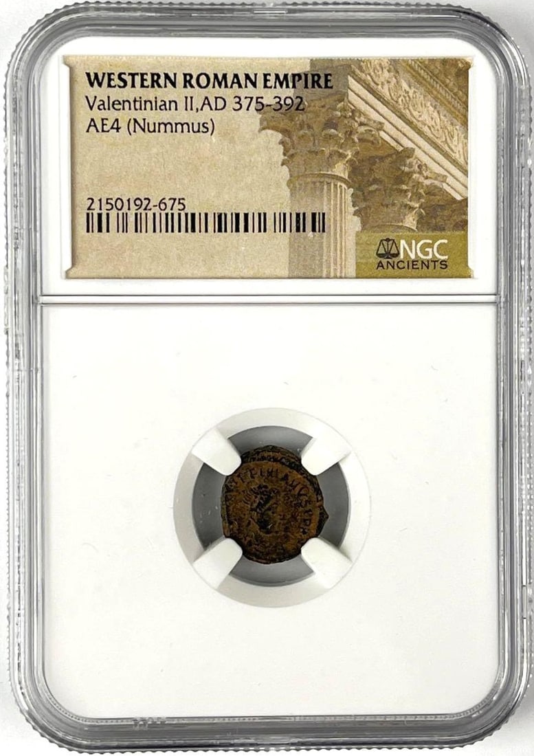 AD 375-392 AE4 Nummus Valentinian II Western Roman Empire NGC Ancients (1 of 2)