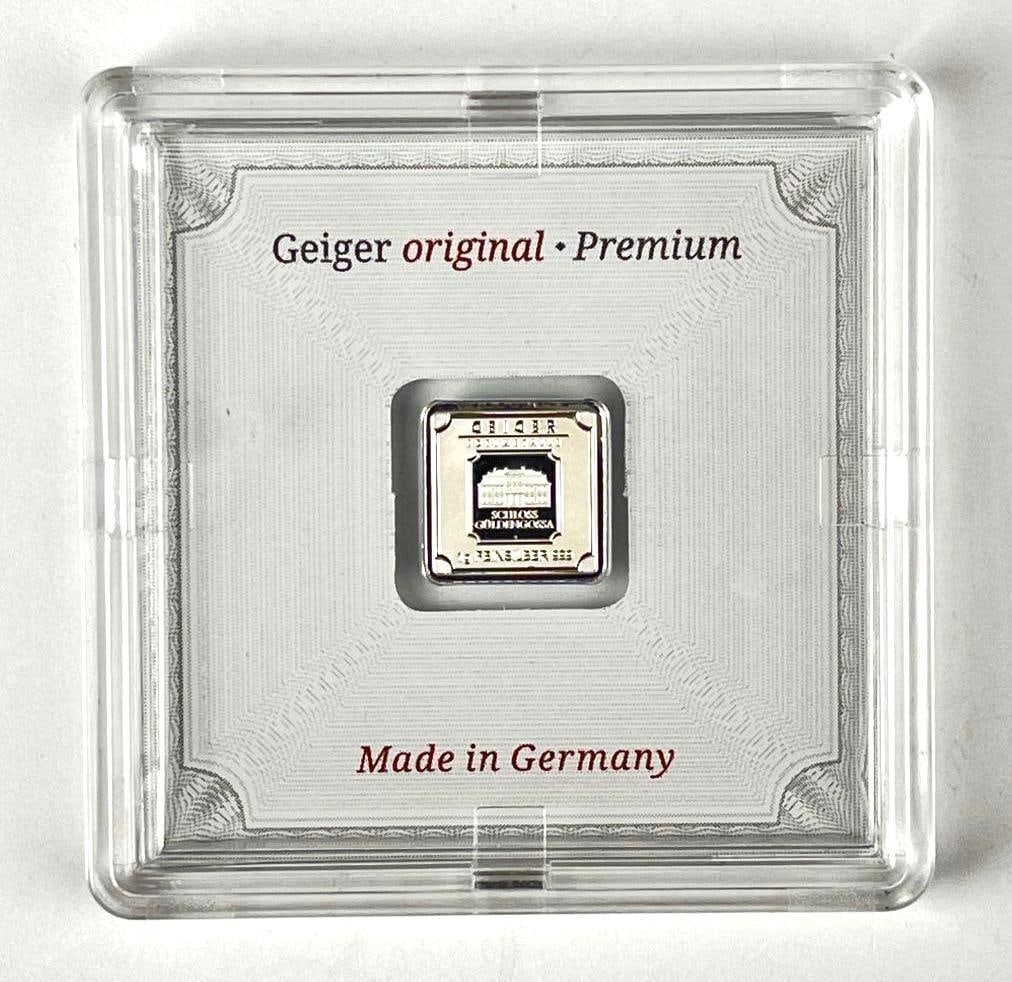 Geiger Edelmetalle Schloss Guldengossa 1 Gram 999 Fine Silver Ingot/ Bar: Geiger Edelmetalle Schloss Guldengossa 1 Gram 999 Fine Silver Ingot/ Bar
