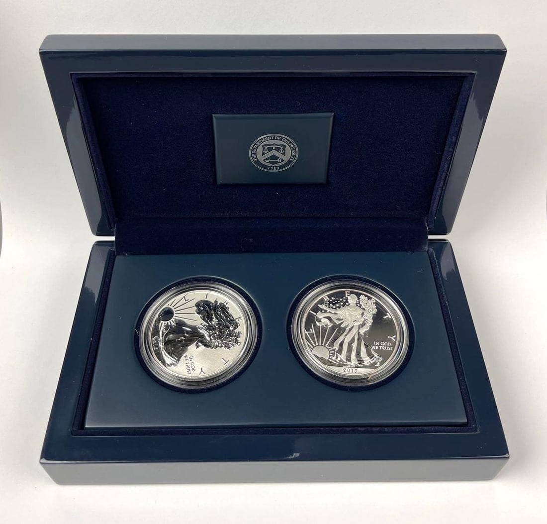 2013 W US Mint $1 American Silver arable West Point Two Coin Silver Set (1 of 5)