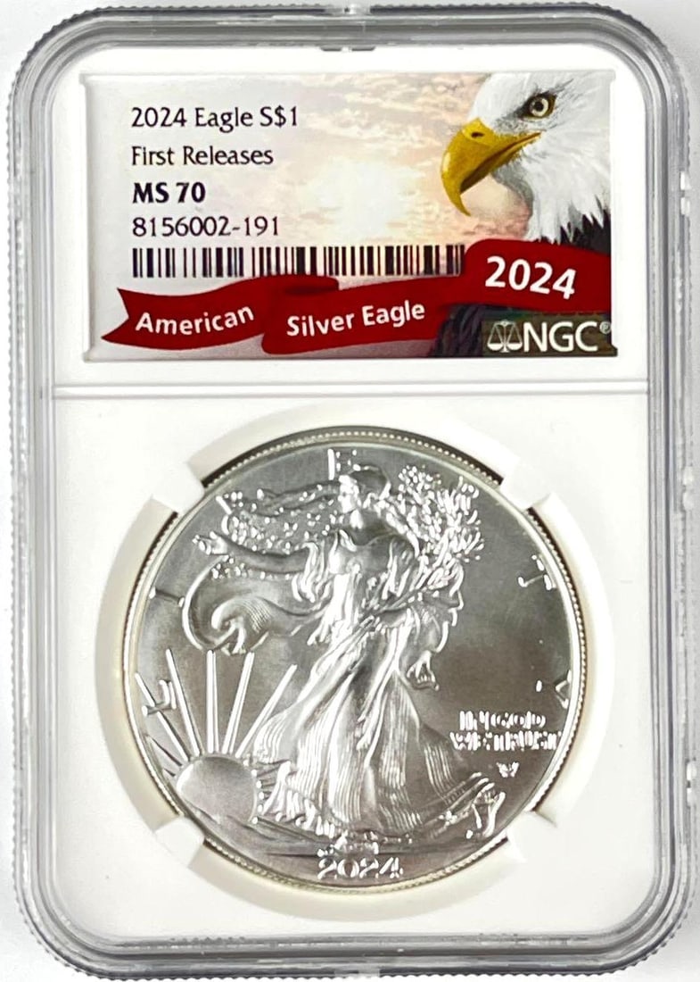 2024 US $1 American Silver Eagle 1 oz Fine Silver Coin NGC MS70: First Releases