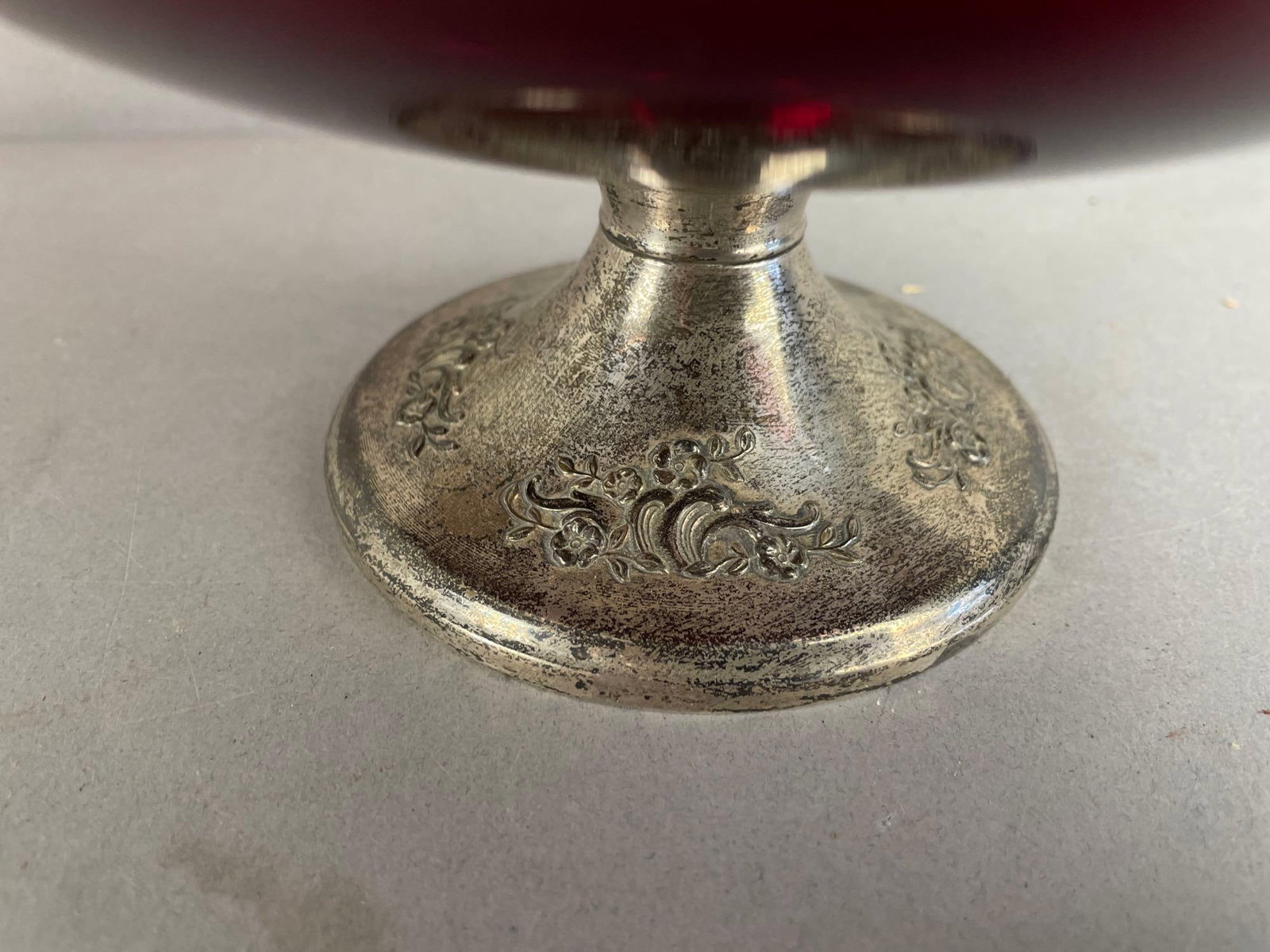 Antique Gorham Sterling Silver Ruby Glass Bowl - 2