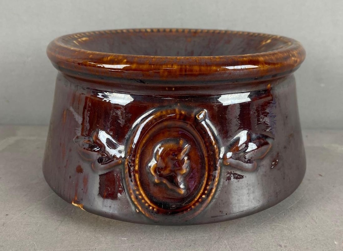 Antique Rockingham Glaze Stoneware Spittoon (1 of 4)