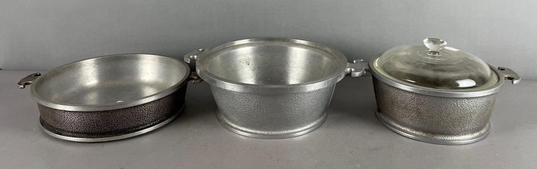 Group of 3 Vintage Guardian Service Hammered Aluminum Cookware