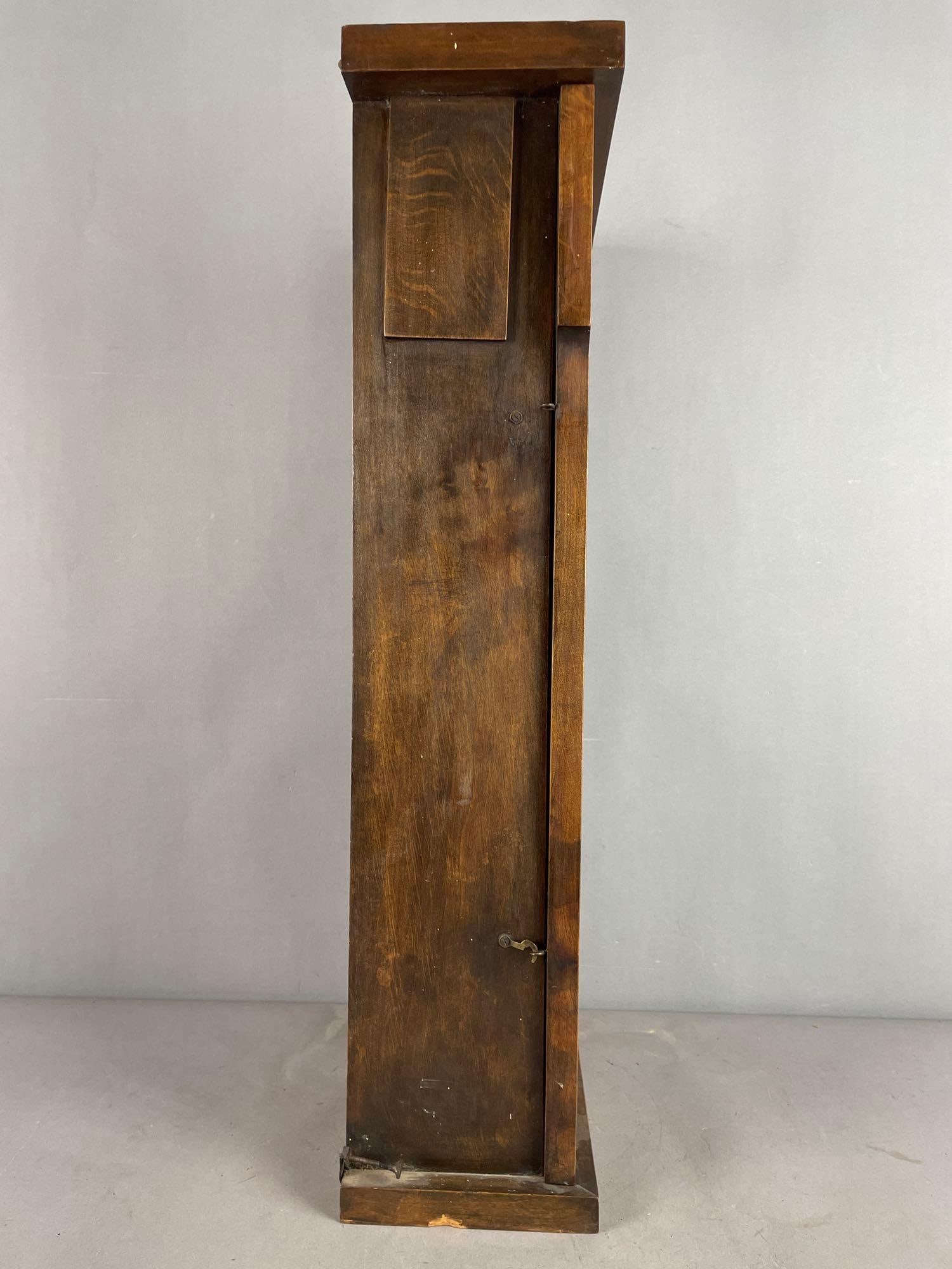 Antique Rectangular Walnut Wall Clock - 4