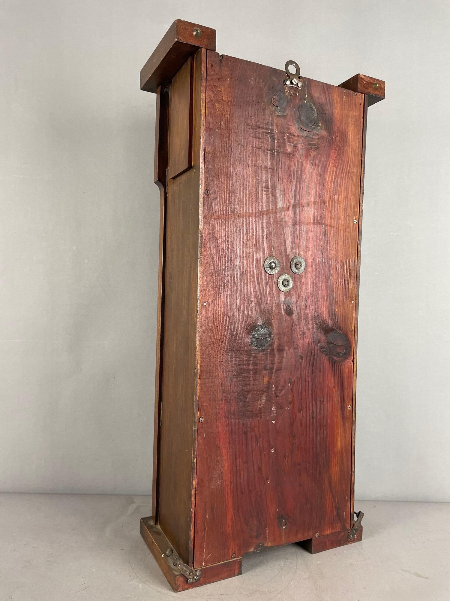 Antique Rectangular Walnut Wall Clock - 5