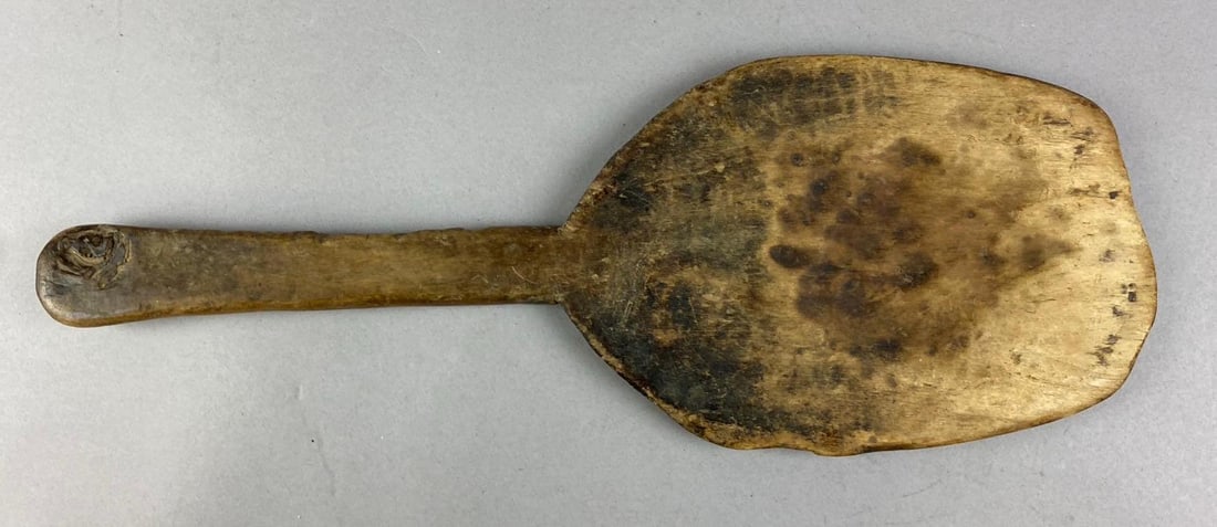 Primitive Wood Bread paddle Scraper: Measures 19 1/2 inches.