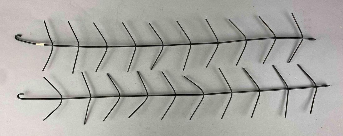 Group of 2 Vintage Wire Ear Corn Dryers: One measures 33 inches in length.