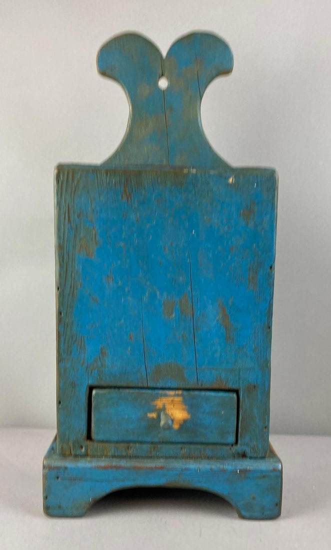 Antique Wood Wall Hanging Candle Box: Measure 20 inches tall.