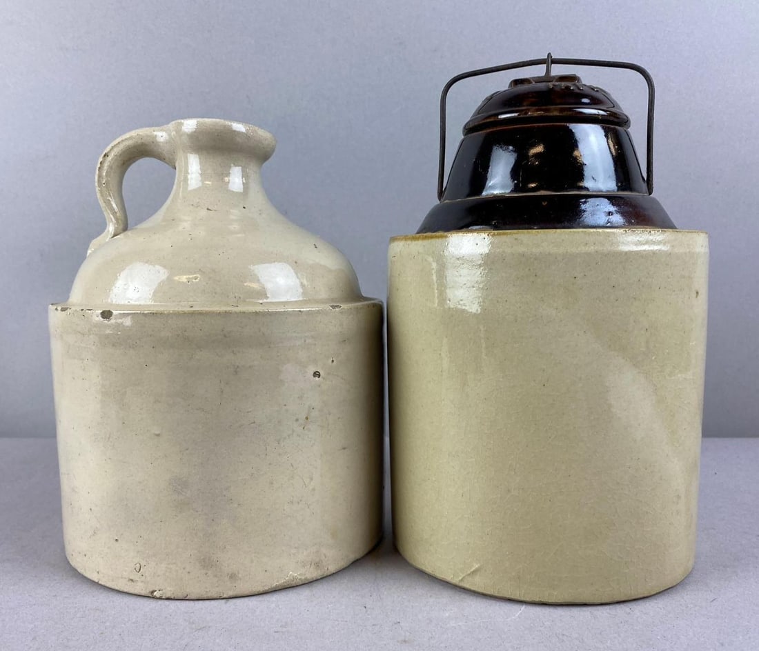 Group of 2 Antique Salt Glazed Stoneware (1 of 3)