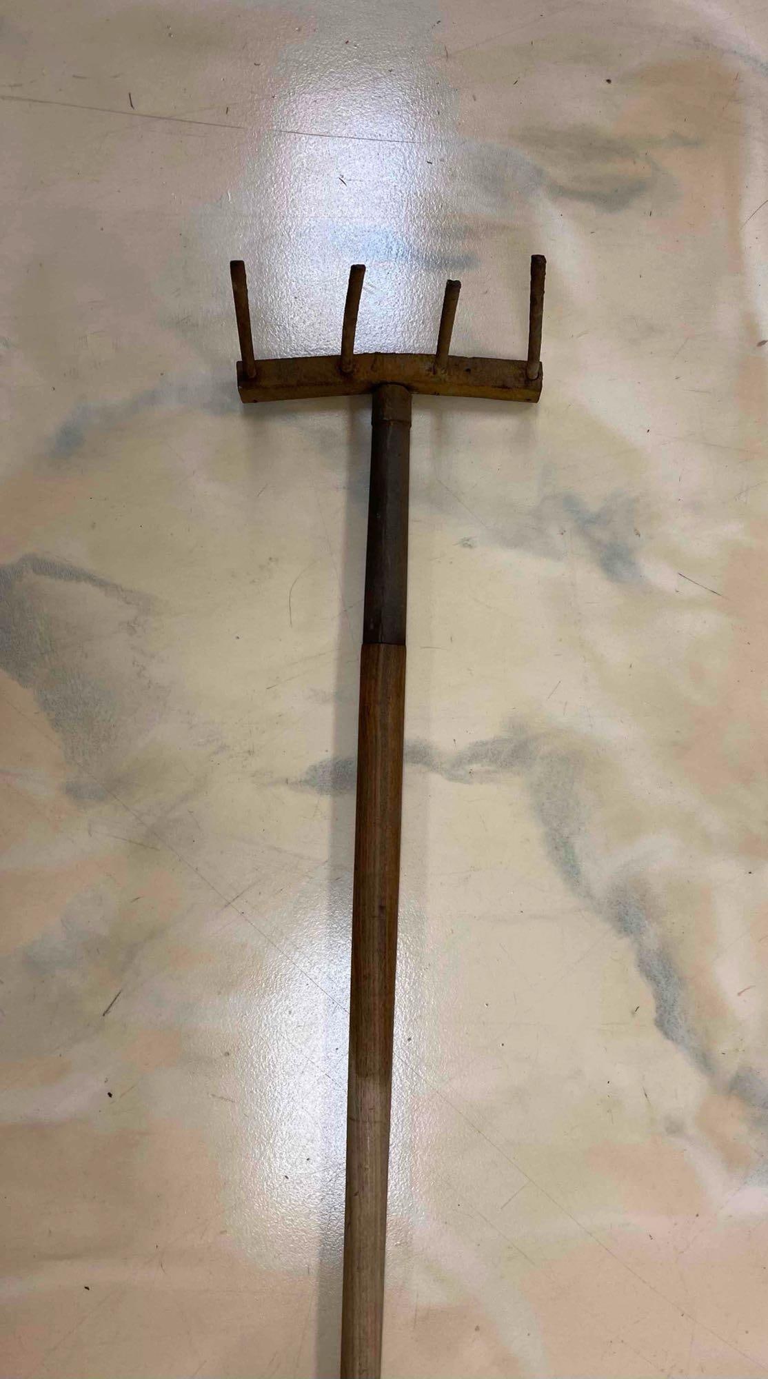 Primitive Wood Garden Rake - 2