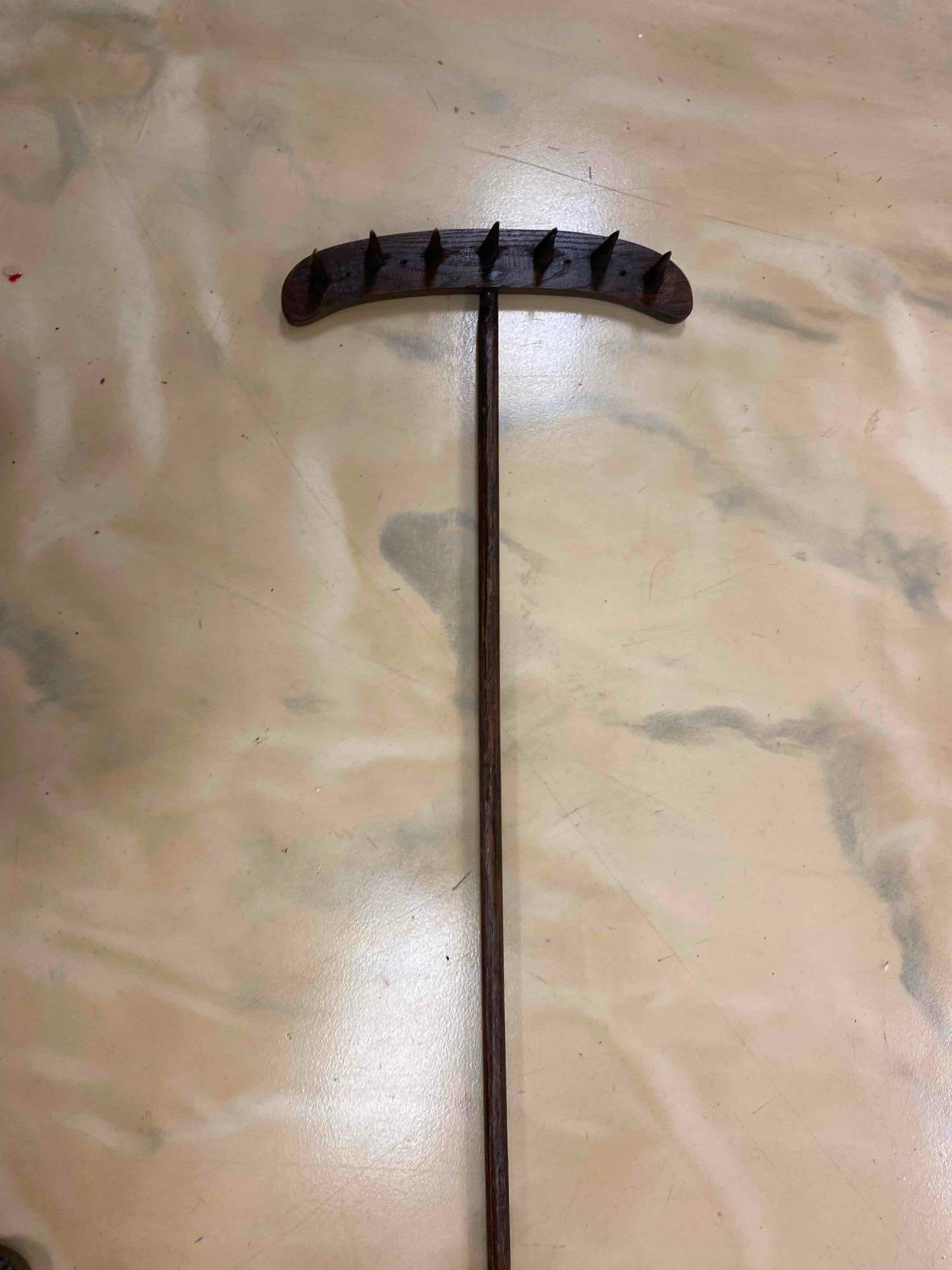 Primitive Wood Garden Rake - 2