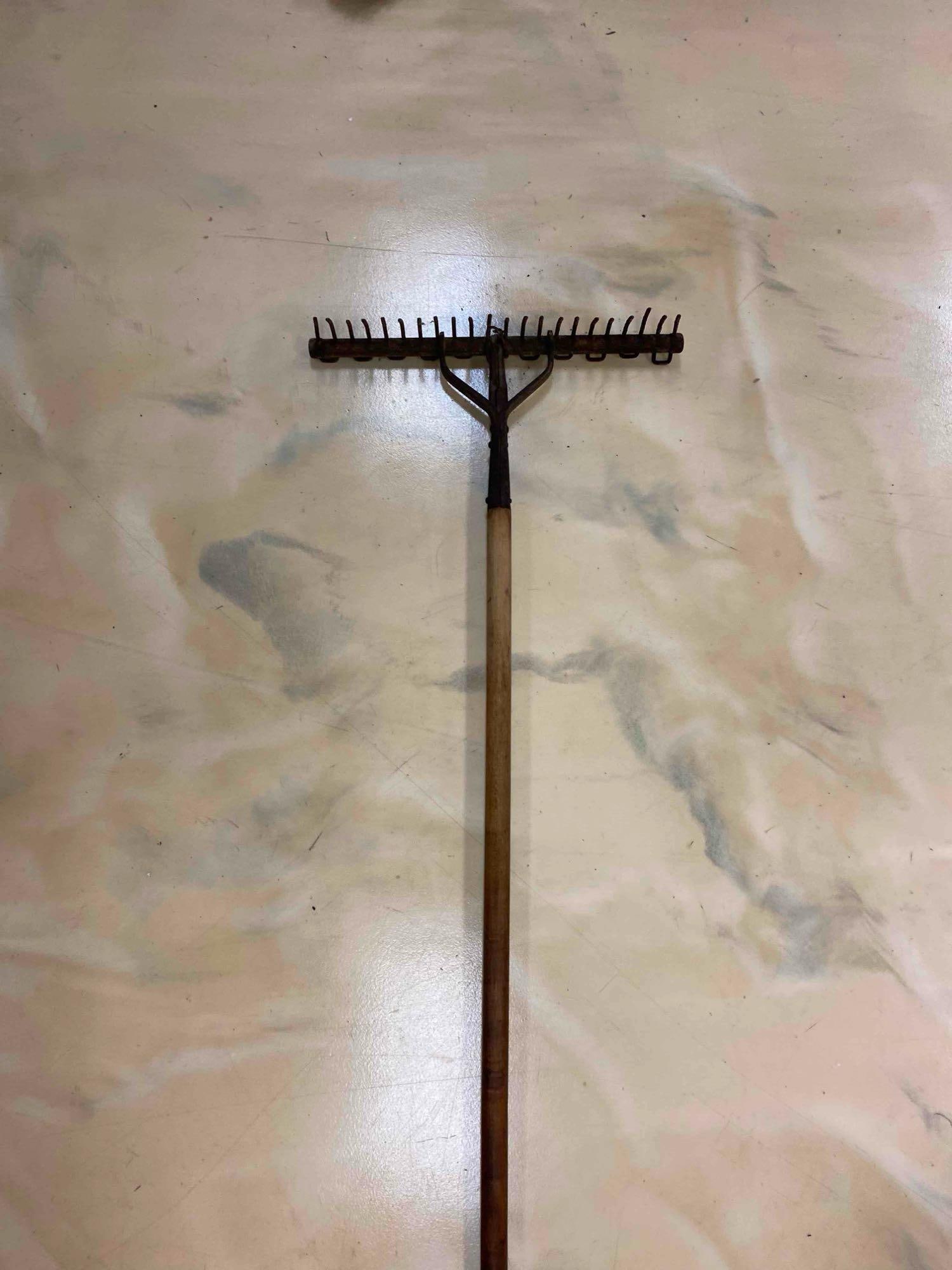 Primitive Wood Garden Rake - 2
