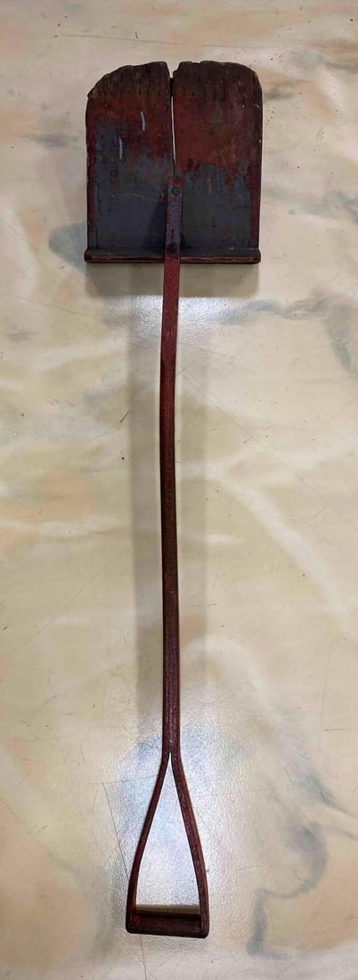 Primitive Wood Square-Head Shovel: Measure 55 inches long. No in house shipping, third party recommended.