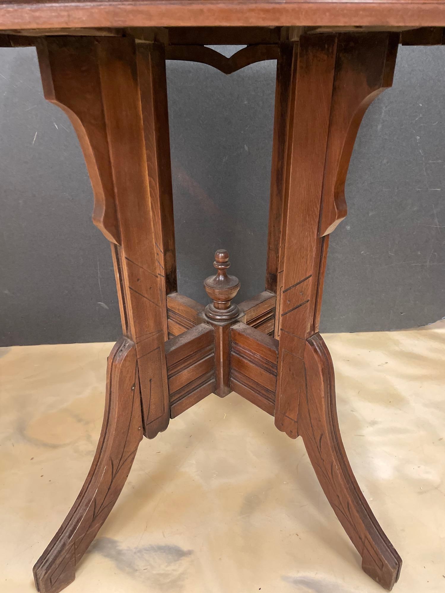 Antique Walnut Parlor Table - 4