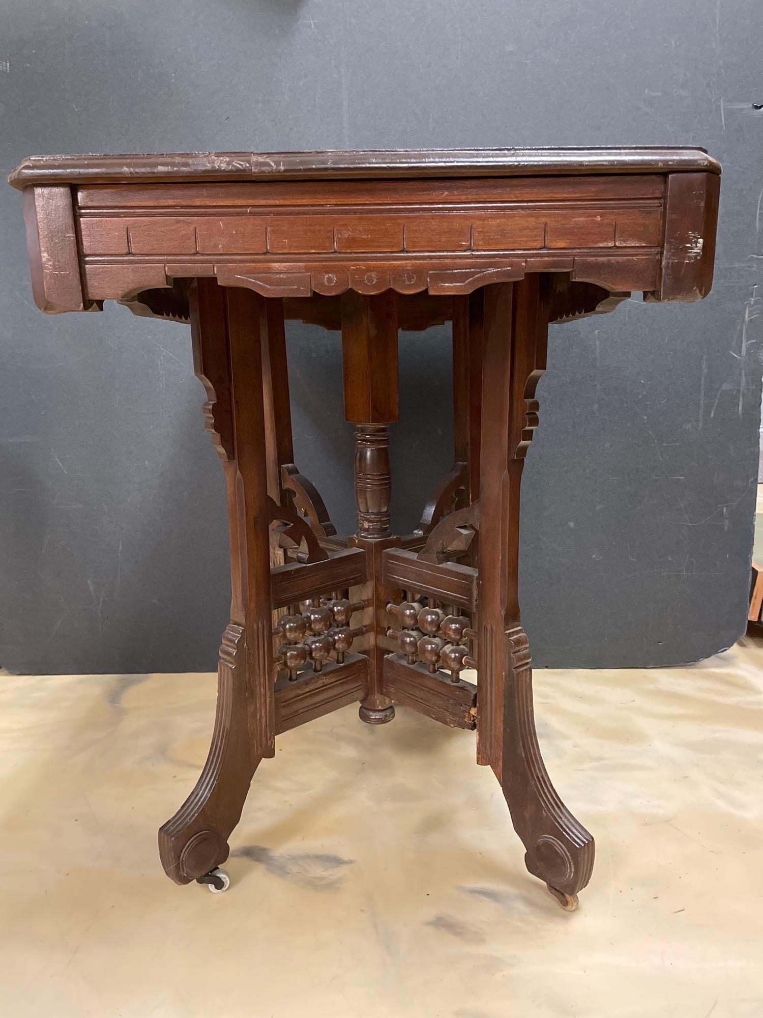 Antique Walnut Parlor Table - 3