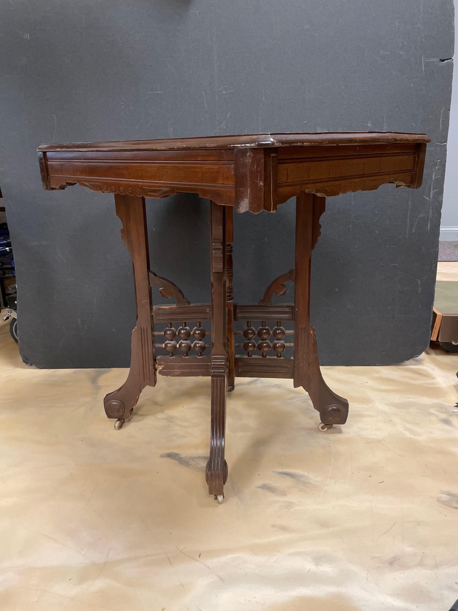 Antique Walnut Parlor Table - 4
