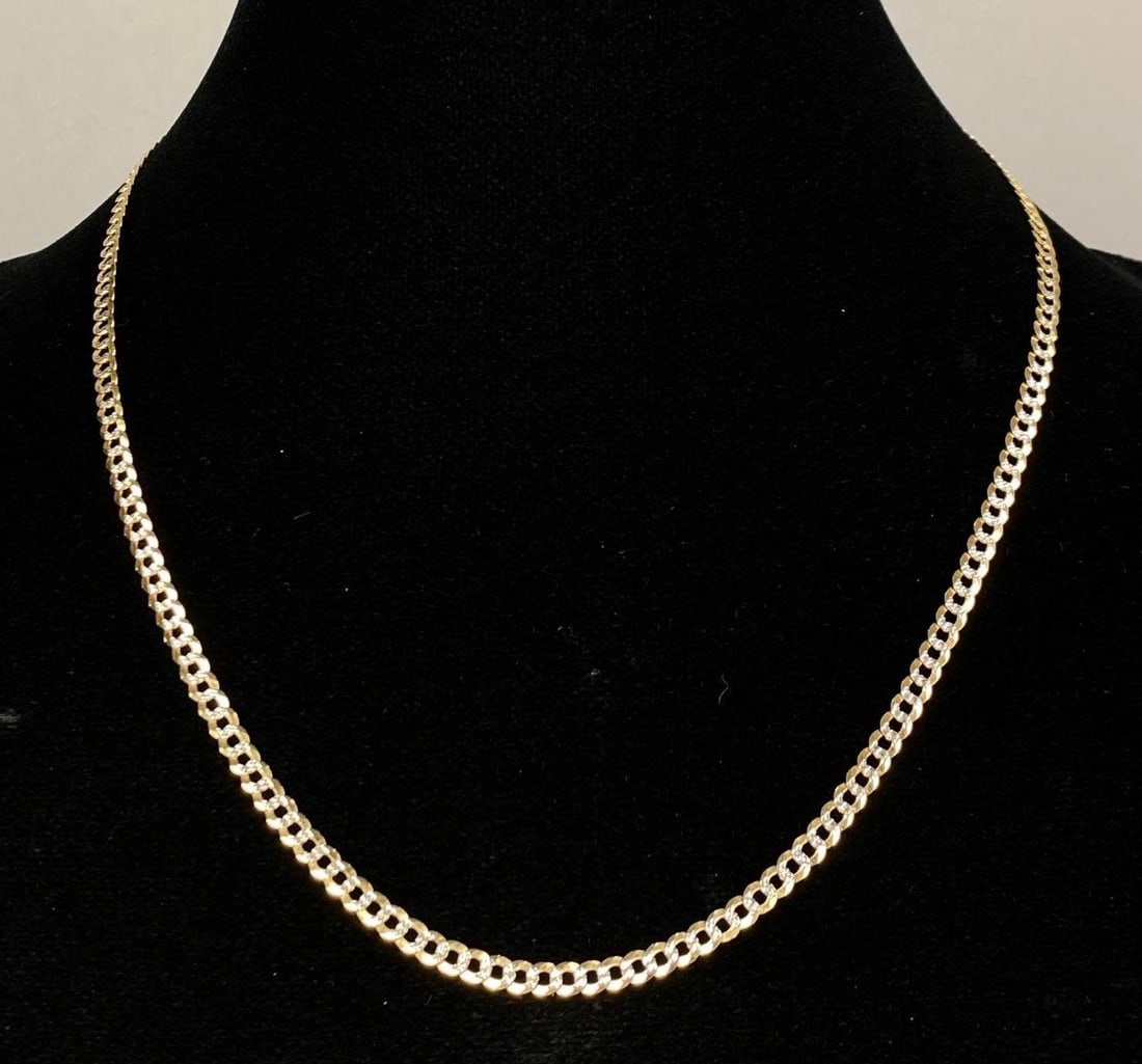 GS 14K Yellow/White Gold Miami Cuban Link Bracelet: Total weight of 7.3 grams, measures 20 inches L