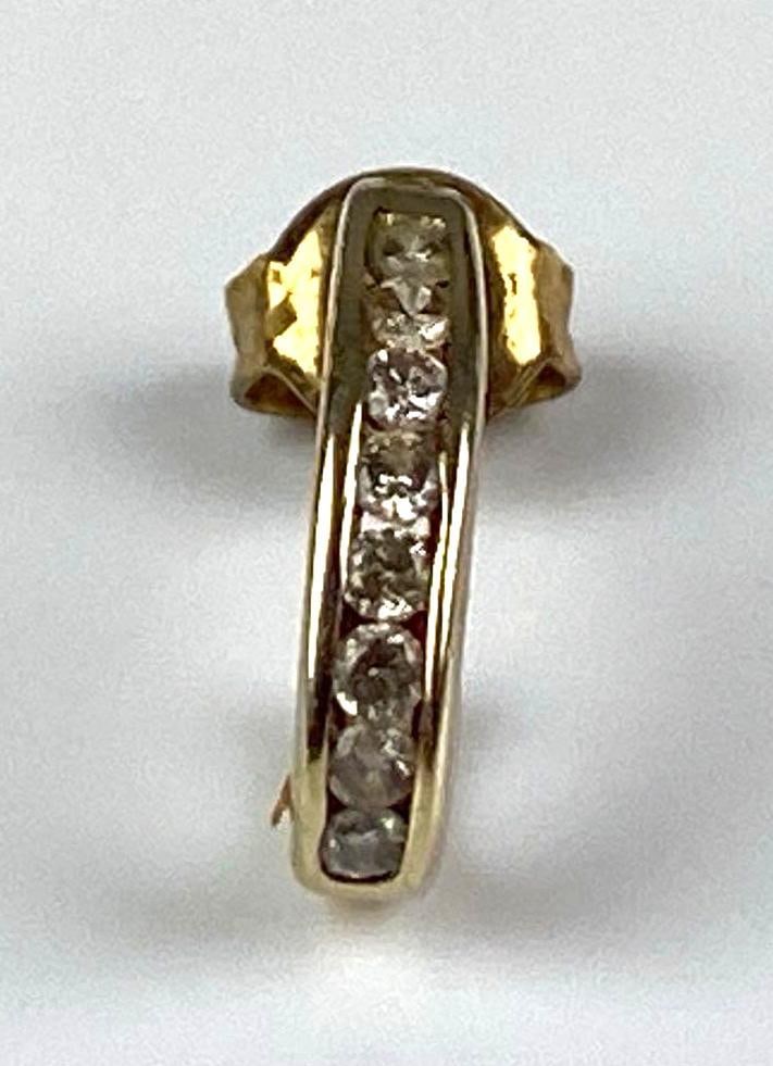 10K Yellow Gold Stacked Diamond Dangle Earring (1 of 2)