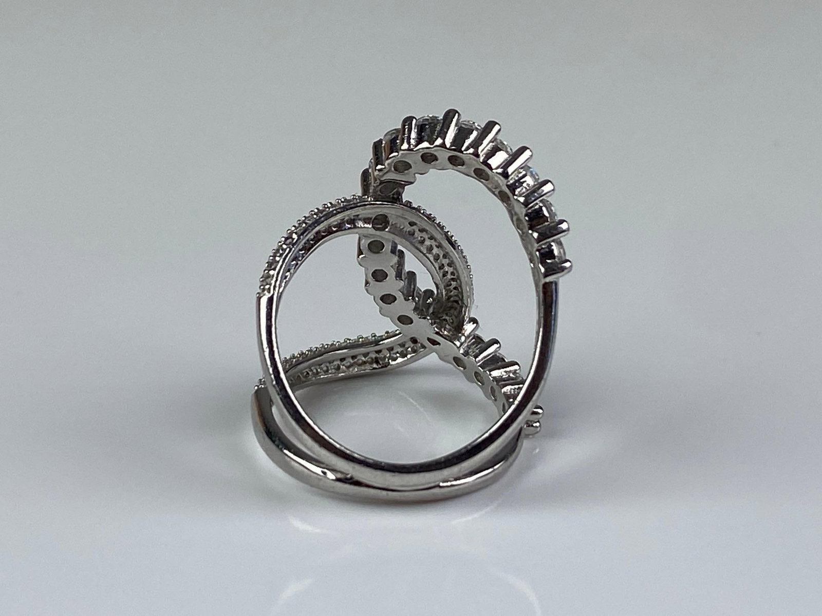 YGI Signed Sterling Silver Unique CZ Ring - 3