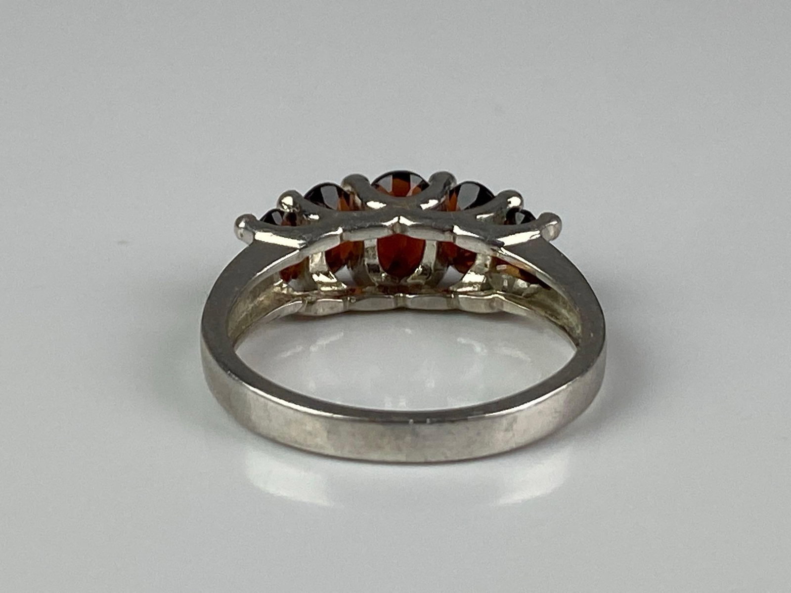 Signed Sterling Silver Garnet Ring - 3