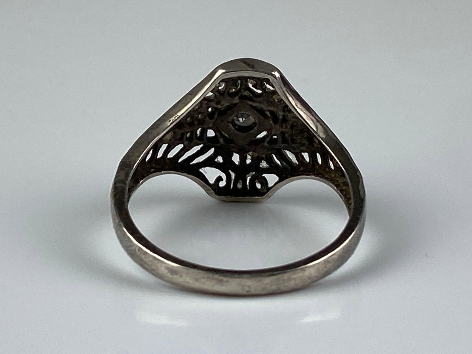 Avon NV Signed Sterling Silver Openwork CZ Ring - 3