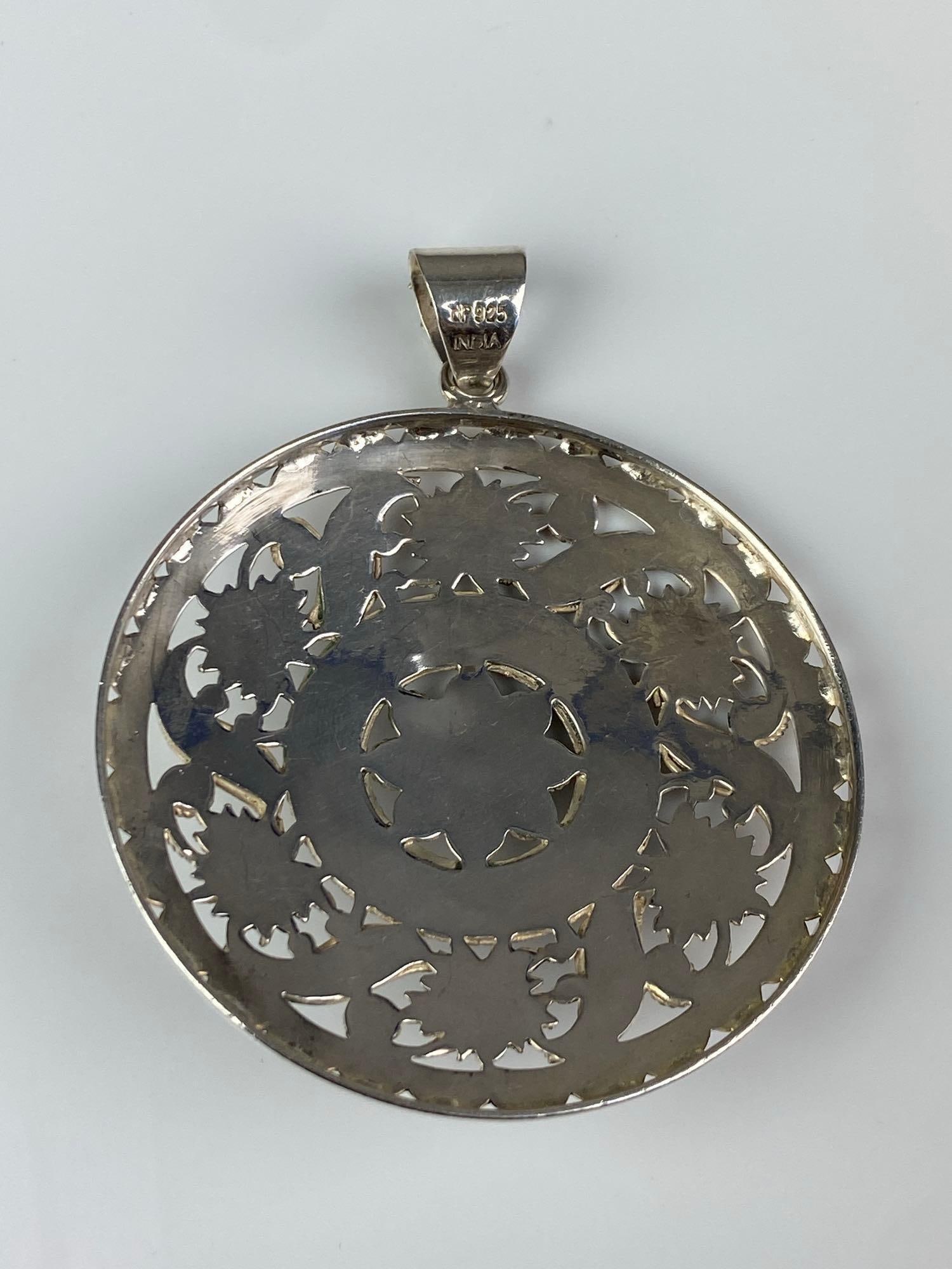 Signed Sterling Silver Floral Openwork - 2