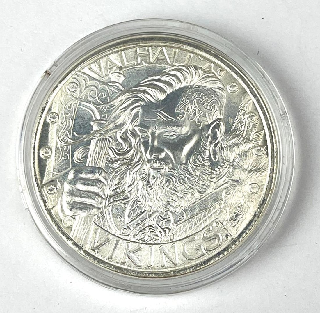 2022 Berserkers Valhalla Vikings Odin 1 oz .999 Fine Silver Round (1 of 2)