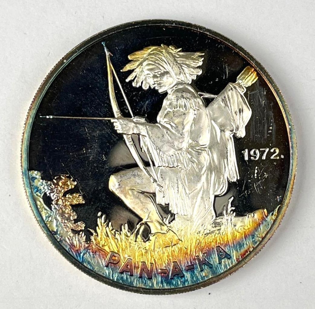 1973 The Franklin Mint Sovereign Nation of Paiute Tribe .83 oz .999 Fine Silver Round: 1973 The Franklin Mint Sovereign Nation of Paiute Tribe .83 oz .999 Fine Silver Round