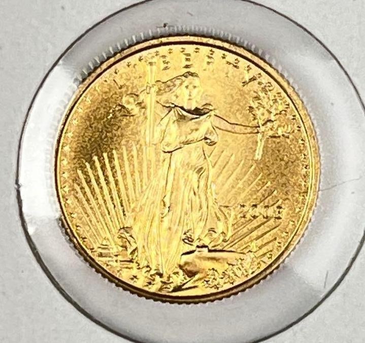 2003 US $5 American Gold Eagle 1/10 oz Fine Gold Coin (1 of 2)