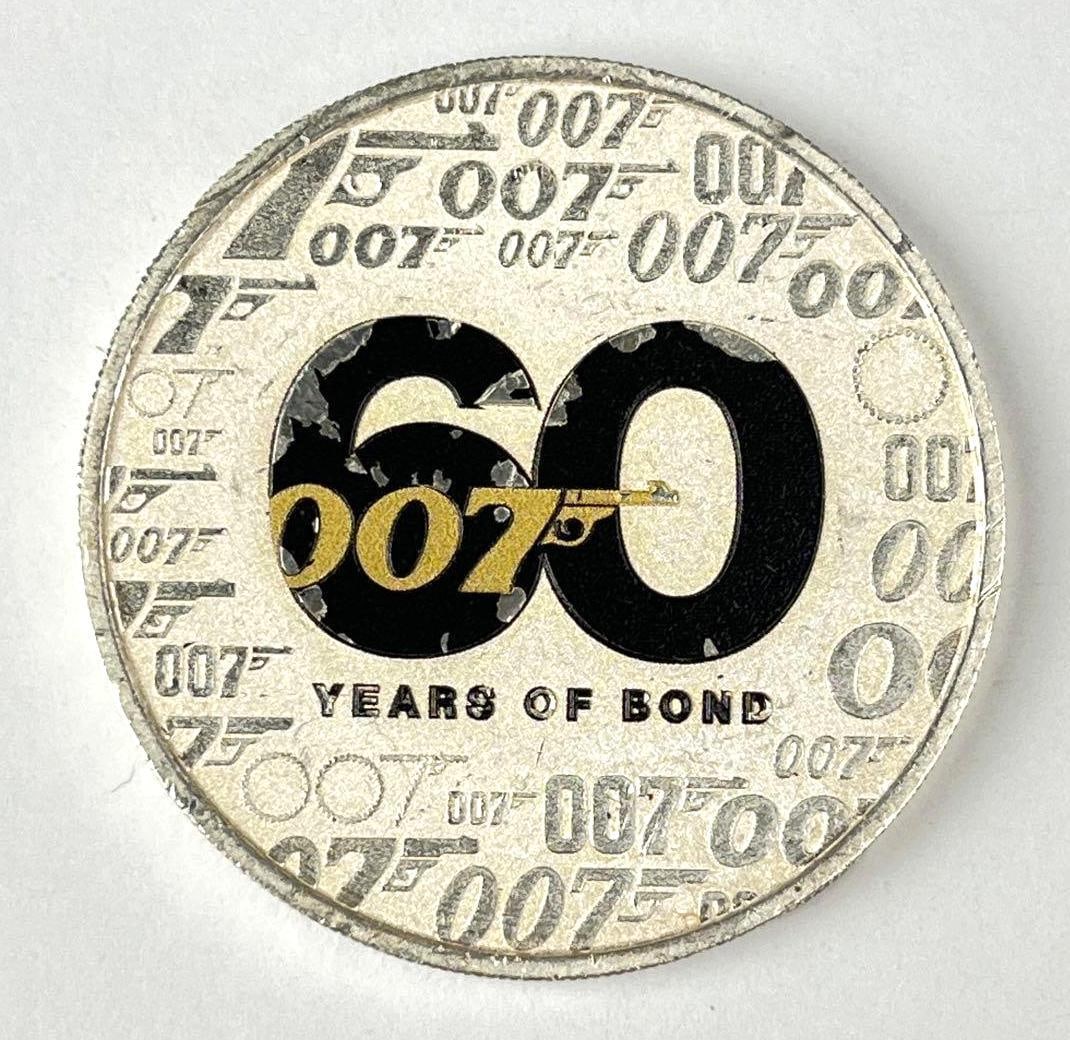 2022 Tuvalu $1 60 Years of Bond 1 oz 9999 Silver Coin (1 of 2)