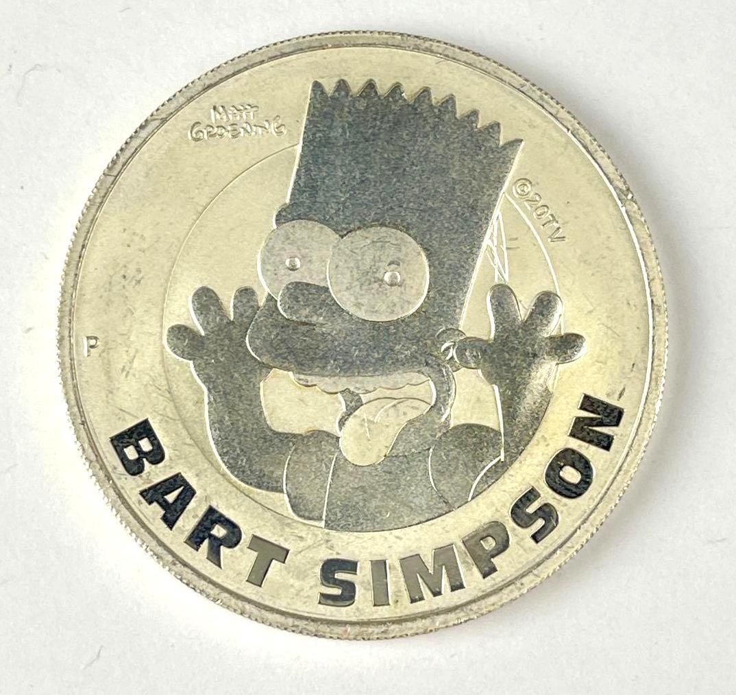2022 Tuvalu $1 Bart Simpson 1 oz 9999 Silver Coin (1 of 2)
