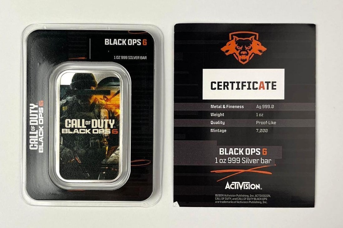 Activision Colorized Call of Duty Black Ops 6 1 oz 999.0 Ingot/ Bar (1 of 3)