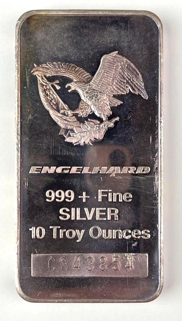 Engelhard Eagle 10 oz 999 Fine Silver Ingot/ Bar (1 of 2)